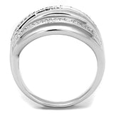 Rhodium Brass Ring with AAA Grade CZ  in Clear