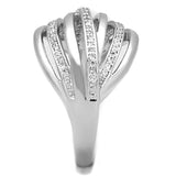 Rhodium Brass Ring with AAA Grade CZ  in Clear