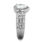 Rhodium Brass Ring with AAA Grade CZ  in Clear