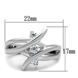 Rhodium Brass Ring with AAA Grade CZ  in Clear