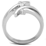 Rhodium Brass Ring with AAA Grade CZ  in Clear