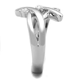 Rhodium Brass Ring with AAA Grade CZ  in Clear