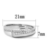 Rhodium Brass Ring with AAA Grade CZ  in Clear