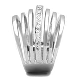 Rhodium Brass Ring with AAA Grade CZ  in Clear