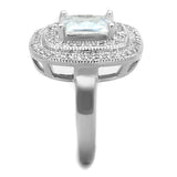 Rhodium Brass Ring with AAA Grade CZ  in Clear