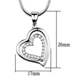 Rhodium Brass Chain Pendant with AAA Grade CZ  in Clear