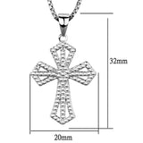 Rhodium Brass Chain Pendant with AAA Grade CZ  in Clear
