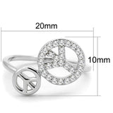 Rhodium Brass Ring with AAA Grade CZ  in Clear