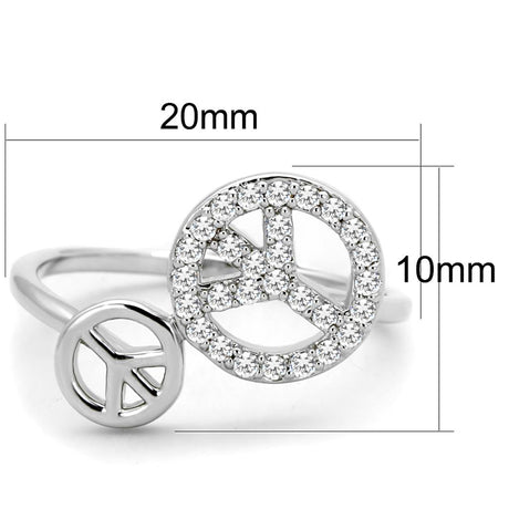 Rhodium Brass Ring with AAA Grade CZ  in Clear