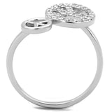 Rhodium Brass Ring with AAA Grade CZ  in Clear