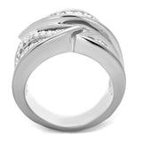 Rhodium Brass Ring with AAA Grade CZ  in Clear
