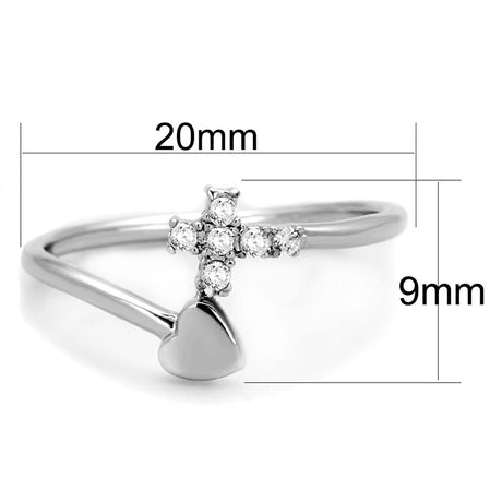 Rhodium Brass Ring with AAA Grade CZ  in Clear