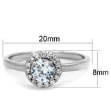Rhodium Brass Ring with AAA Grade CZ  in Clear