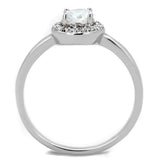 Rhodium Brass Ring with AAA Grade CZ  in Clear