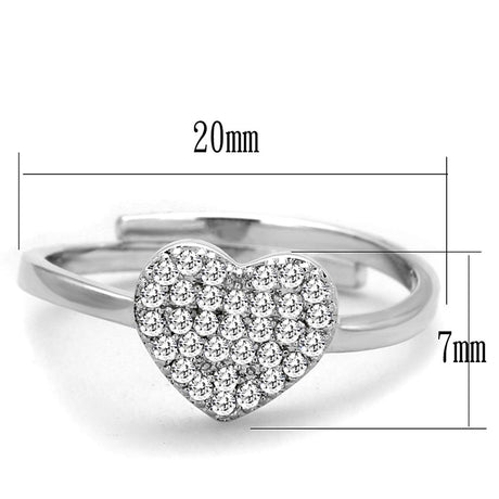 Rhodium Brass Ring with AAA Grade CZ  in Clear