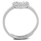 Rhodium Brass Ring with AAA Grade CZ  in Clear