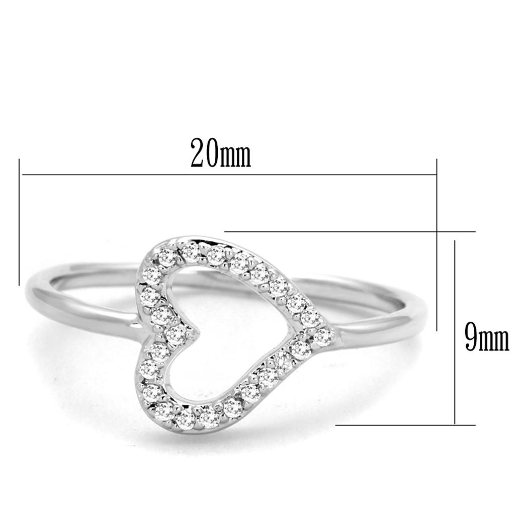 Rhodium Brass Ring with AAA Grade CZ  in Clear