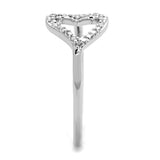 Rhodium Brass Ring with AAA Grade CZ  in Clear