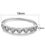 Rhodium Brass Ring with AAA Grade CZ  in Clear