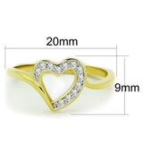 Gold+Rhodium Brass Ring with AAA Grade CZ  in Clear
