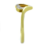 Gold+Rhodium Brass Ring with AAA Grade CZ  in Clear