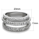 Rhodium Brass Ring with AAA Grade CZ  in Clear