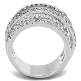 Rhodium Brass Ring with AAA Grade CZ  in Clear