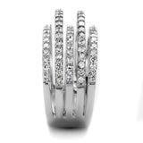 Rhodium Brass Ring with AAA Grade CZ  in Clear