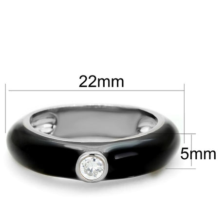 Rhodium Brass Ring with AAA Grade CZ  in Clear