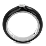 Rhodium Brass Ring with AAA Grade CZ  in Clear