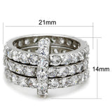 Rhodium Brass Ring with AAA Grade CZ  in Clear