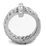 Rhodium Brass Ring with AAA Grade CZ  in Clear
