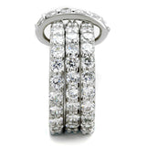 Rhodium Brass Ring with AAA Grade CZ  in Clear