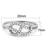 Rhodium Brass Ring with AAA Grade CZ  in Clear