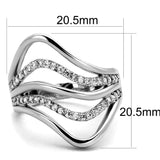 Rhodium Brass Ring with AAA Grade CZ  in Clear