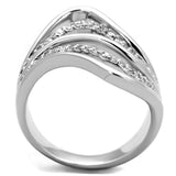 Rhodium Brass Ring with AAA Grade CZ  in Clear