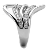 Rhodium Brass Ring with AAA Grade CZ  in Clear