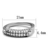 Rhodium Brass Ring with AAA Grade CZ  in Clear