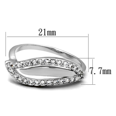 Rhodium Brass Ring with AAA Grade CZ  in Clear