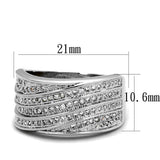 Rhodium Brass Ring with AAA Grade CZ  in Clear