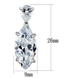 Rhodium Brass Earrings with AAA Grade CZ  in Clear