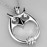 Rhodium Brass Magnifier pendant with Top Grade Crystal  in Clear