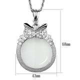 Rhodium Brass Magnifier pendant with Top Grade Crystal  in Clear