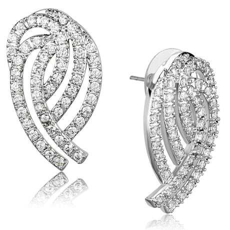 Rhodium Brass Jewelry Sets with AAA Grade CZ  in Clear