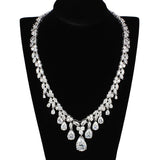 Rhodium Brass Jewelry Sets with AAA Grade CZ  in Clear