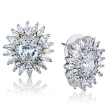 Rhodium Brass Jewelry Sets with AAA Grade CZ  in Clear