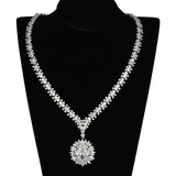 Rhodium Brass Jewelry Sets with AAA Grade CZ  in Clear