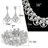 Rhodium Brass Jewelry Sets with AAA Grade CZ  in Clear