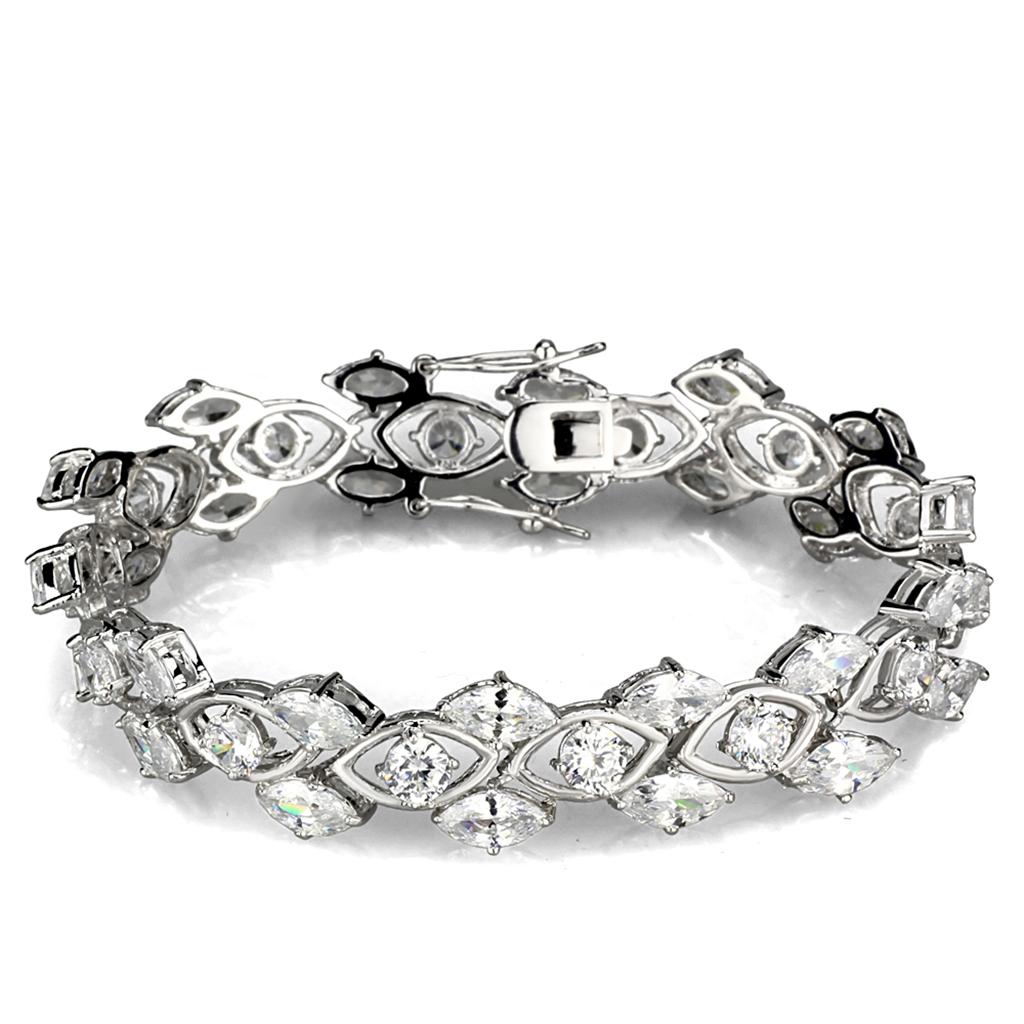 Rhodium Brass Jewelry Sets with AAA Grade CZ  in Clear