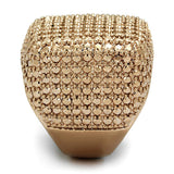 IP Rose Gold(Ion Plating) Brass Ring with AAA Grade CZ  in Metallic Light Gold